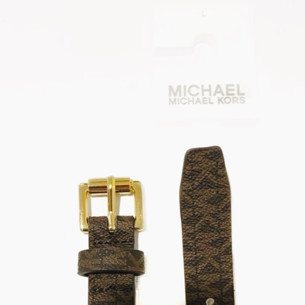 Michael Kors Brown Logo Belt Waist Bag With Gold Chain NWT - Picture 12 of 12